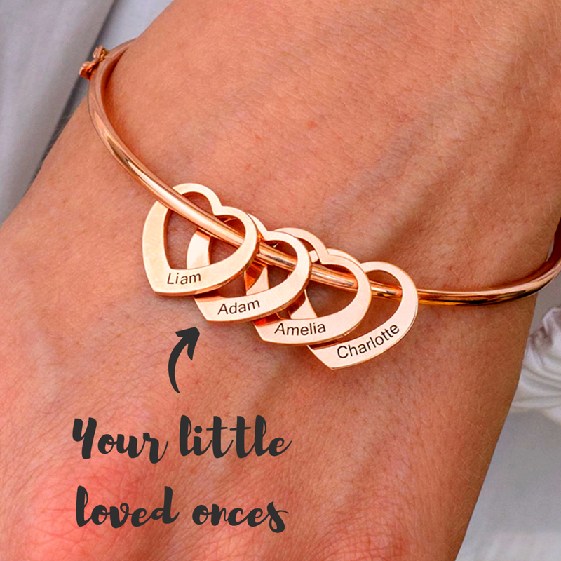 Love Bracelet Peach Heart Name Lettering Titanium Steel Bracelet