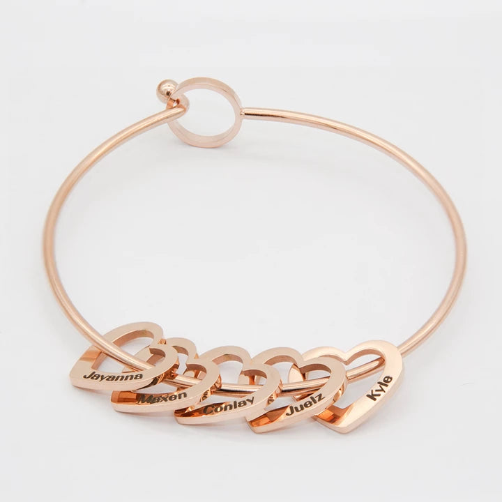 Love Bracelet Peach Heart Name Lettering Titanium Steel Bracelet