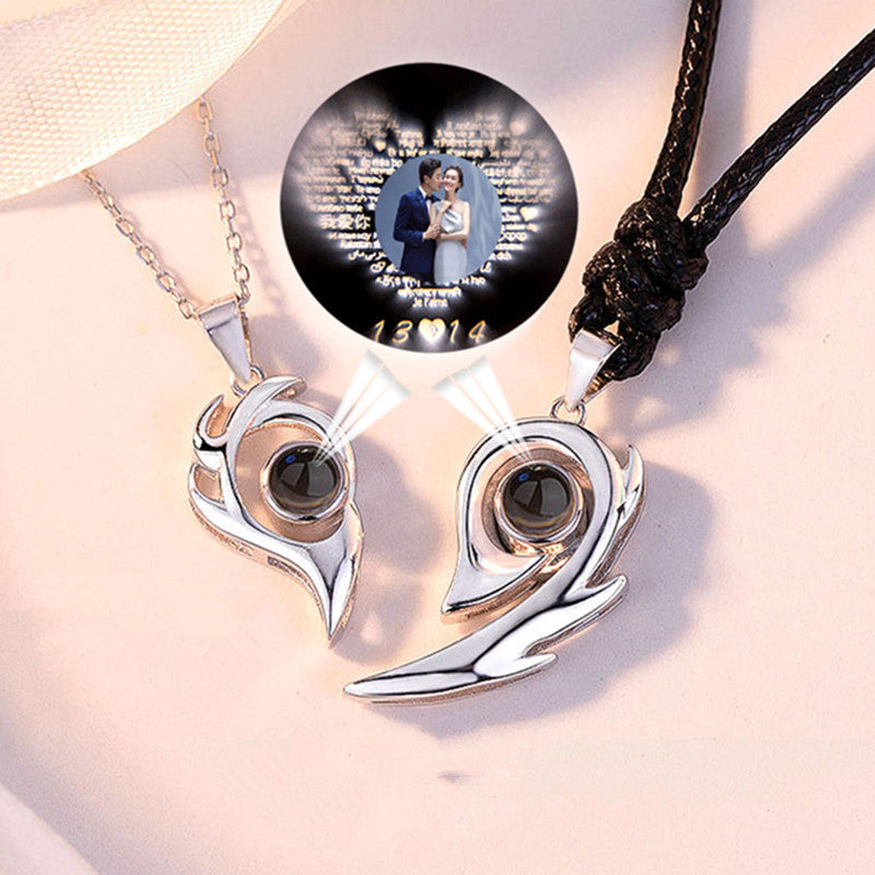 Couple Necklace Silver Men And Women Pair Trend Private Customization