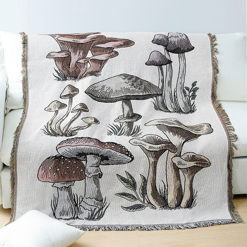 Casual Blanket Carpet Decoration  Mushroom Carpet Sofa Cover Leisure Wallhanging Single Tapestry Sofa Blanket Throw Blankets