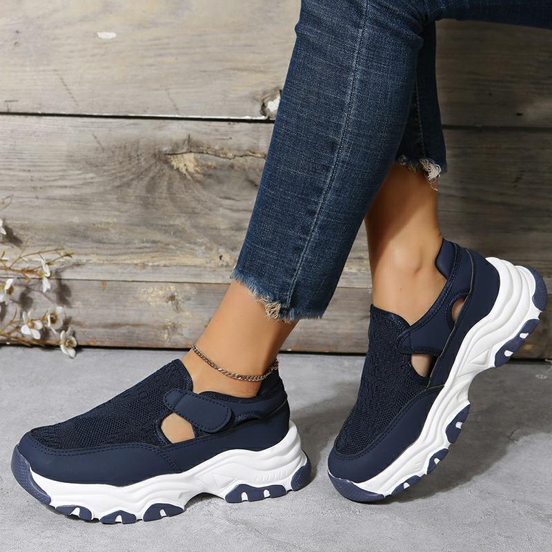 Mesh Sport Shoes Women Fashion Outdoor Flat Heel Round Toe Preppy Running Shoes